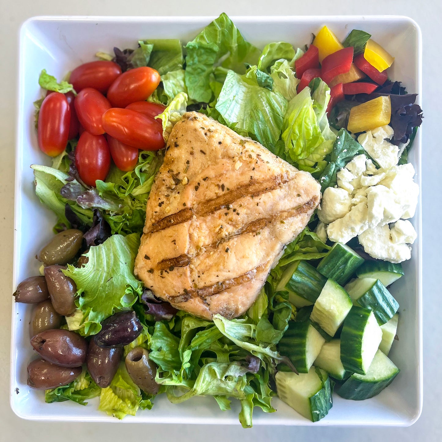 Greek Salad with Salmon